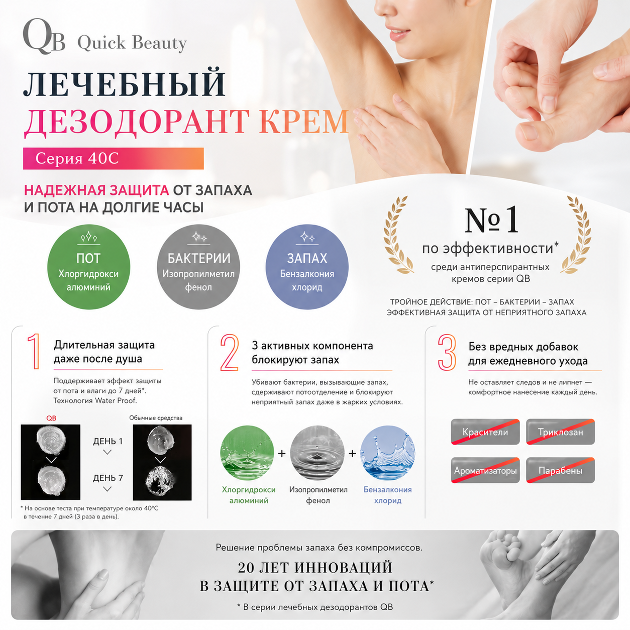 QB Medicated Deodorant Bar Fragrance-Free Stick Deodorant Japan