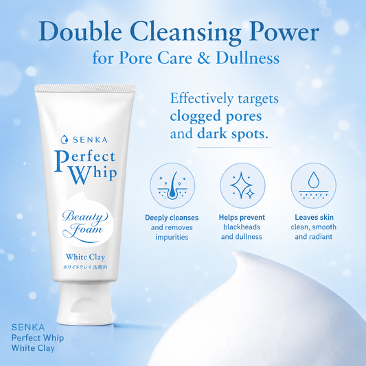 SENKA Perfect Whip Premium Clear Beauty Foam Facial Cleanser Peeling Face Wash Made in Japan