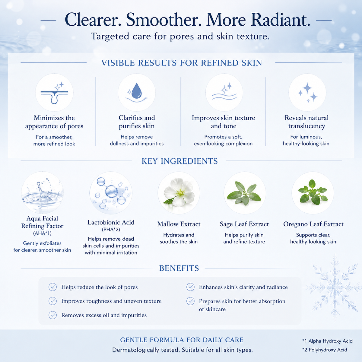 DECORTÉ Snow Clarifier – Refining Essence Gel Toner 150mL