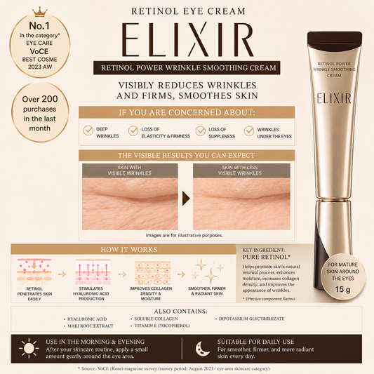 ELIXIR Retinol Power Wrinkle Smoothing Cream Brightening & Firming Japan