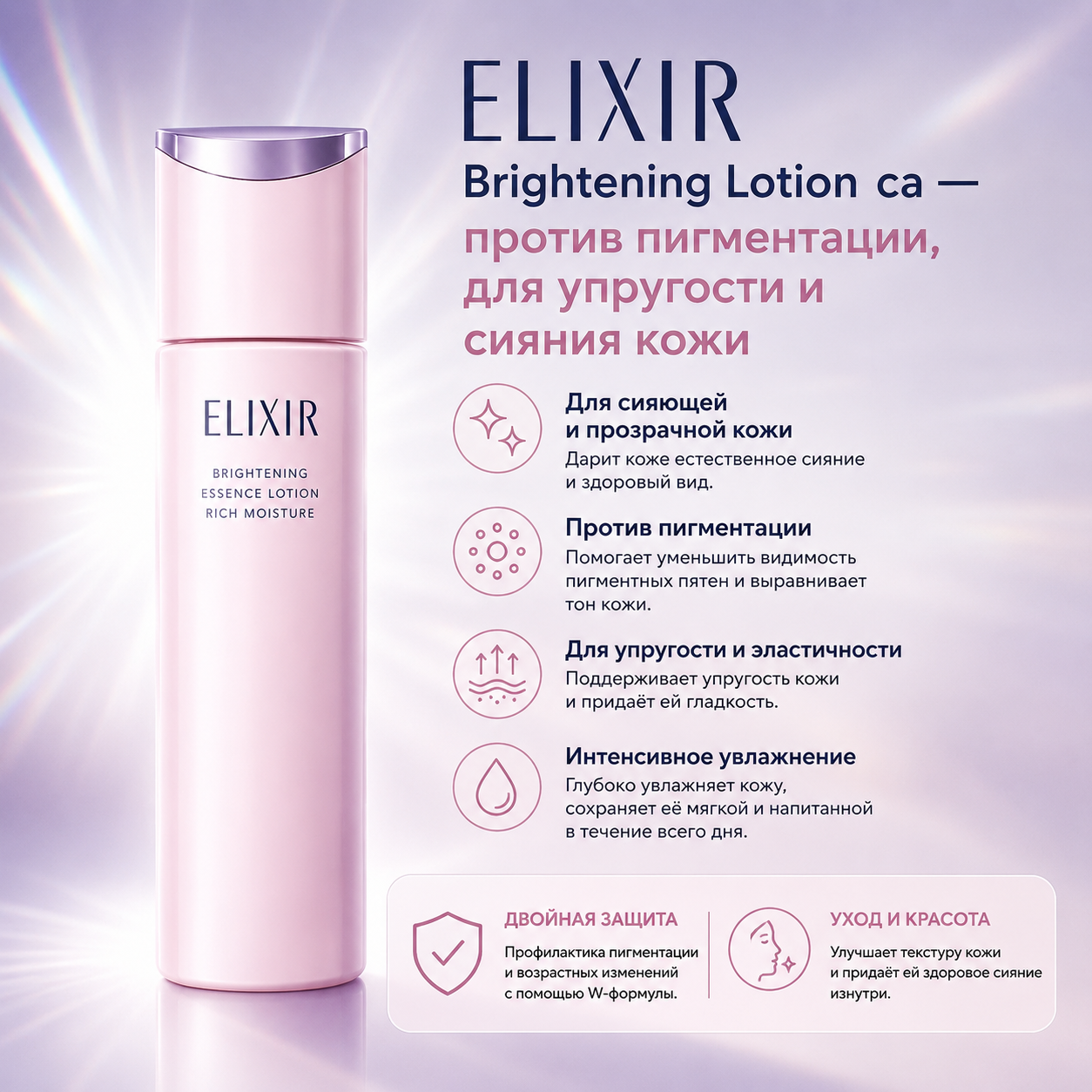 ELIXIR Brightening Lotion Rich Moisture Medicated Whitening & Anti-Aging Toner Japan