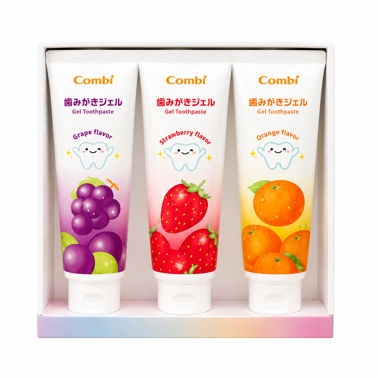 Combi teteo Fluoride + Xylitol Gel Toothpaste(3 Tubes Set)