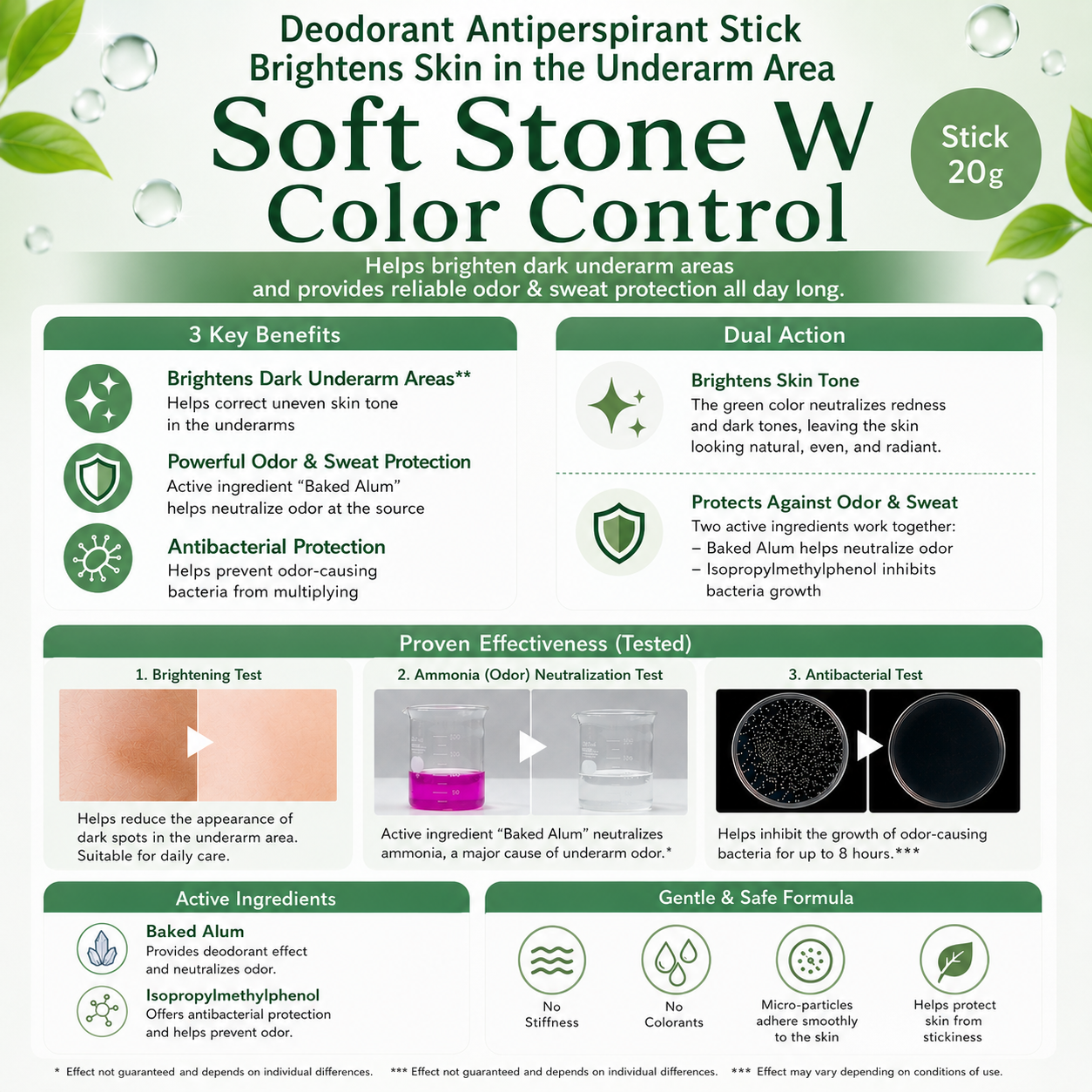 Deonatulle Soft StoneW EX / Deonatulle Soft Stone W Color Control Deodorant Stick Japan