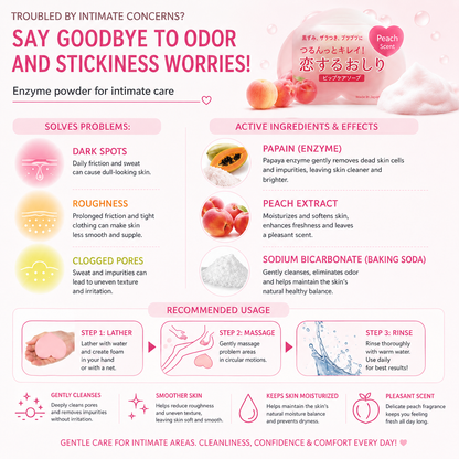 Pelican Peach Hip Care Soap (Koisuru Oshiri) Peach Scrub & Moisturizing Soap for Smooth Skin
