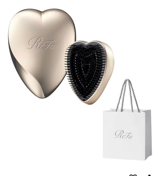 ReFa HEART BRUSH Mini Hair Brush with Protective Cover | Portable Scalp & Hair Care | Made in Japan
