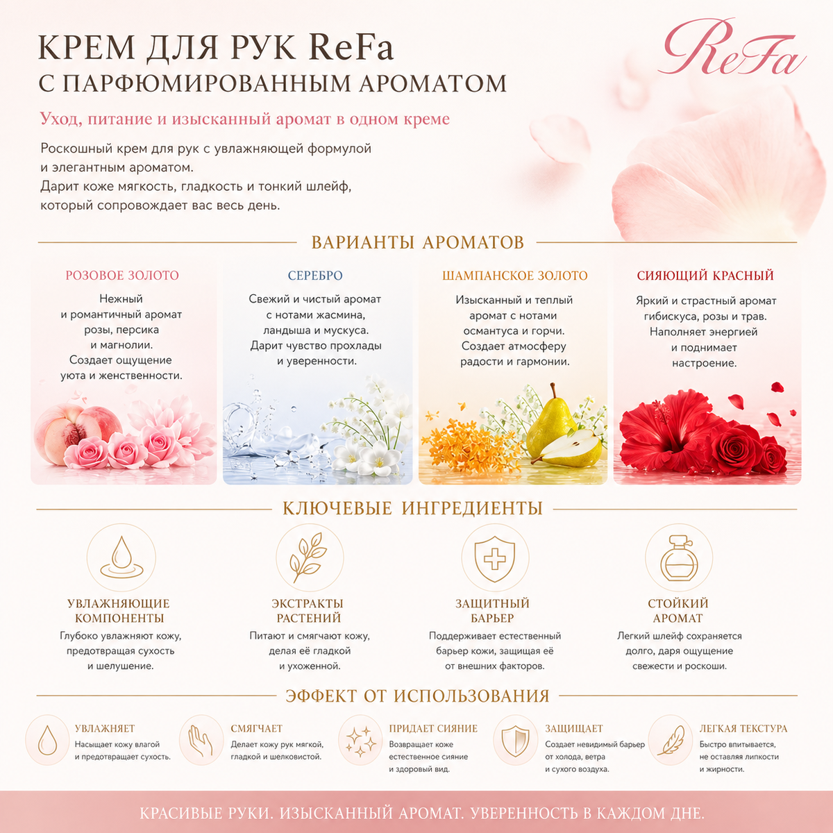 ReFa Heart Fragrance Hand Cream 50g | Moisturizing Hand Cream | 5 Fragrances | Made in Japan