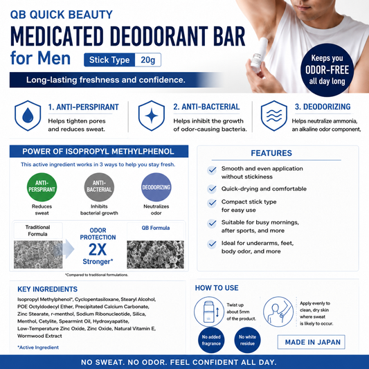 QB Quick Beauty Medicated Deodorant Cream Unscented Long-Lasting Japan