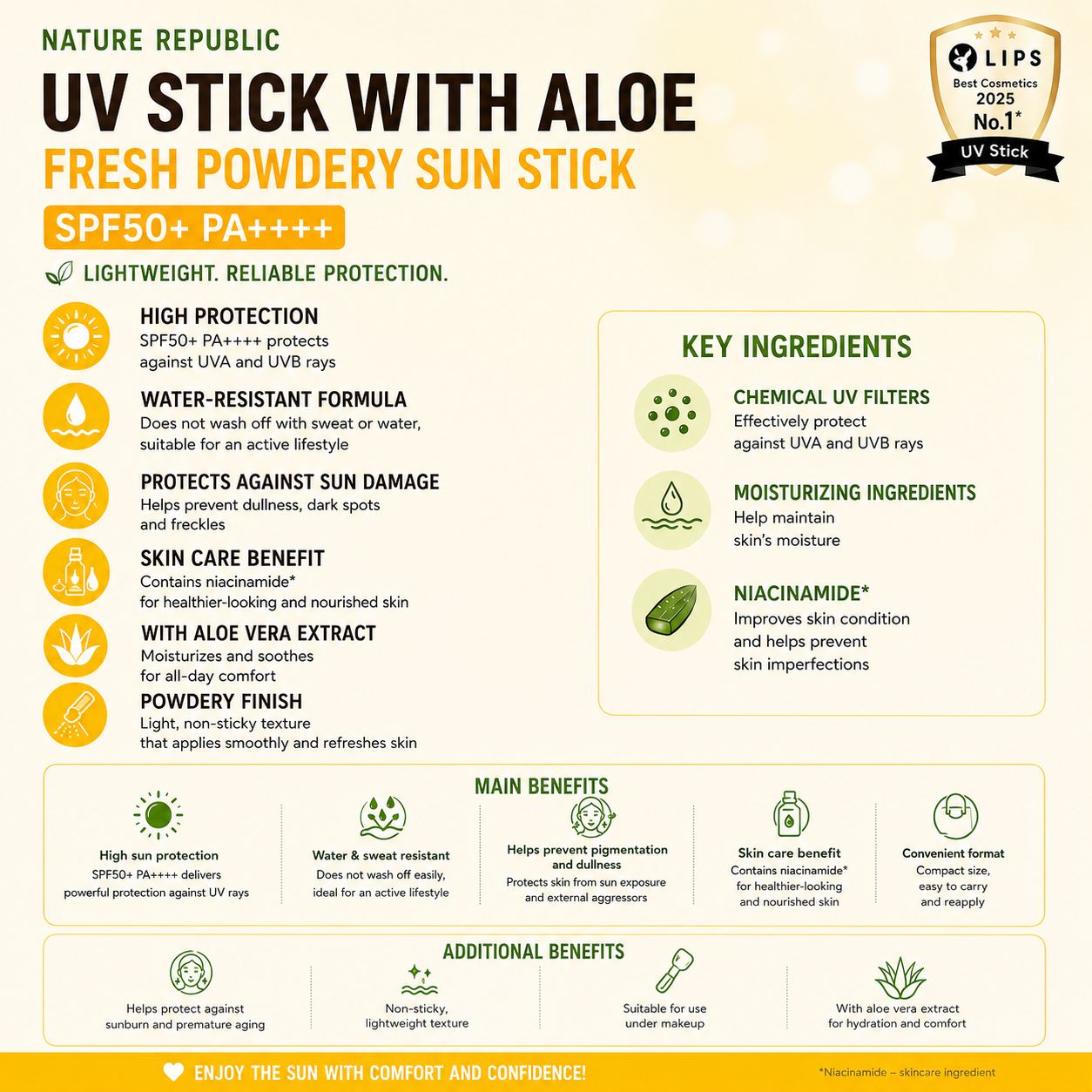 NATURE REPUBLIC California Aloe Fresh Powder Sun Stick SPF50+ PA++++