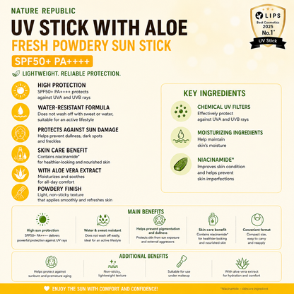 NATURE REPUBLIC California Aloe Fresh Powder Sun Stick SPF50+ PA++++