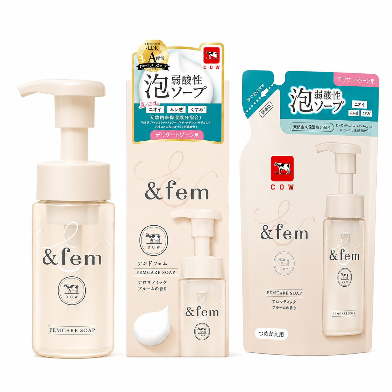 &fem Femcare Foam Soap 150mL + Refill 150mL Set Japan