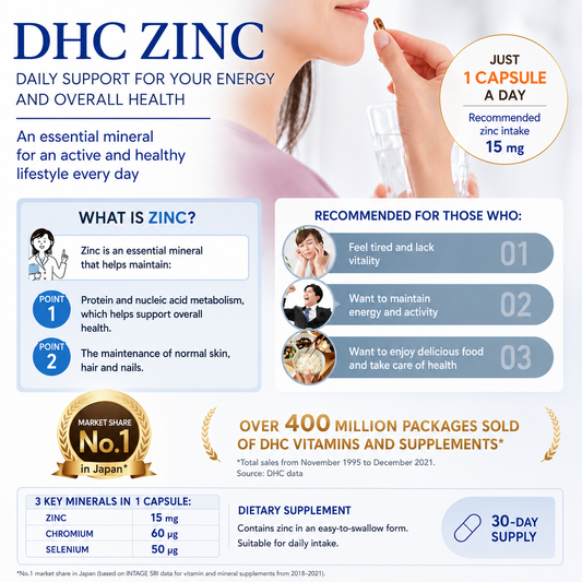 DHC Zinc 15mg Chromium Selenium Supplement Japan