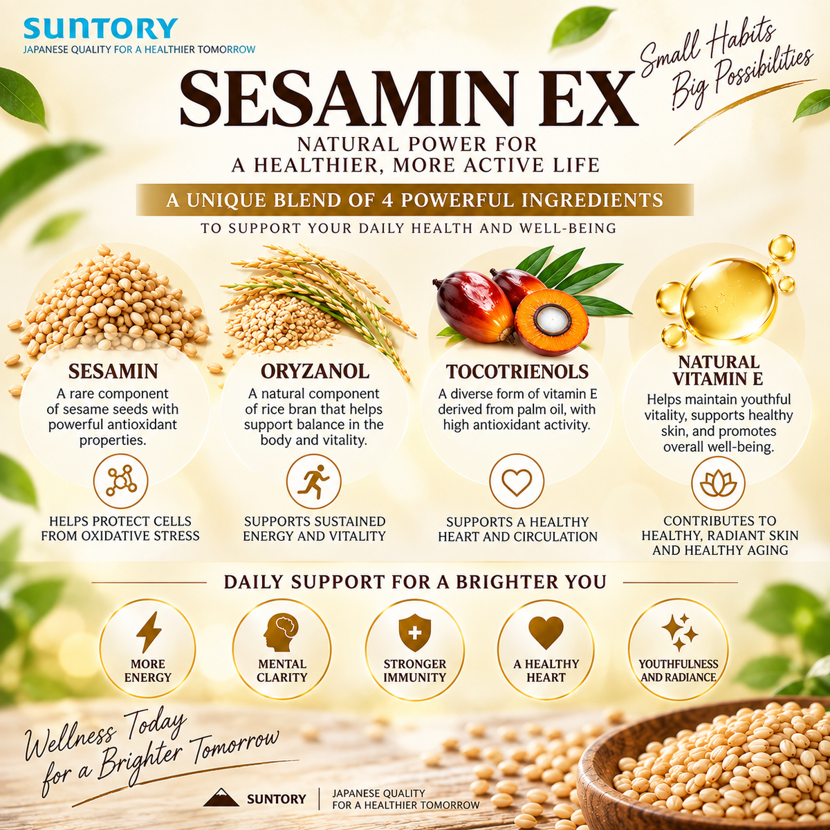 SUNTORY SESAMIN EX + Oryza Plus – 90 Soft Capsules